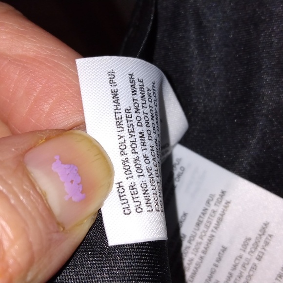 Aldo women's black faux leather envelope size with long chain purse - Picture 12 of 16